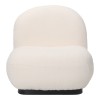 Armchair Rosalie pakoworld cream teddy fabric-black base 85x82x77cm