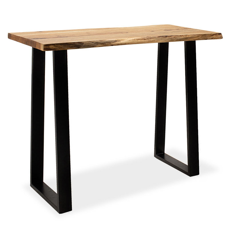 Bar-console table Miles pakoworld solid wood 4cm natural-foot black 120x53x97cm Bar-console table Miles pakoworld solid wood 4cm natural-foot black 120x53x97cm