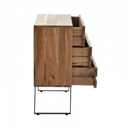 Chest of drawers Imena pakoworld solid wood 4cm natural-black 80x38x86.5cm Chest of drawers Imena pakoworld solid wood 4cm natural-black 80x38x86.5cm