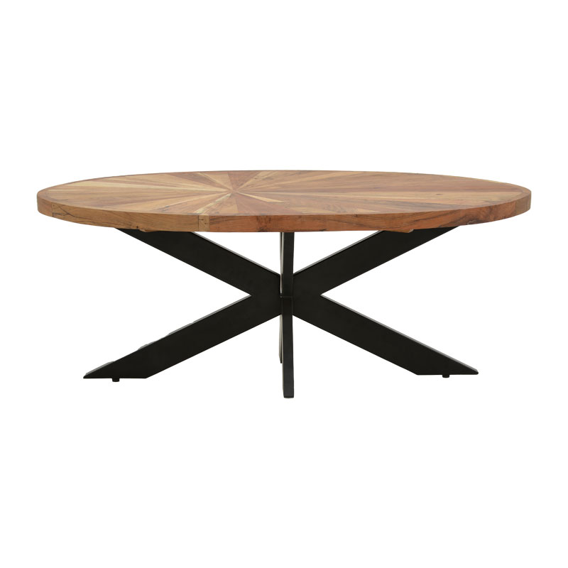 Table oval Fardy pakoworld solid acacia wood natural-black 120x60x45cm Table oval Fardy pakoworld solid acacia wood natural-black 120x60x45cm