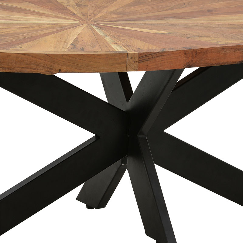 Table oval Fardy pakoworld solid acacia wood natural-black 120x60x45cm Table oval Fardy pakoworld solid acacia wood natural-black 120x60x45cm