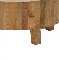 Storage coffee table Darian pakoworld solid mango wood natural D90x45cm Storage coffee table Darian pakoworld solid mango wood natural D90x45cm