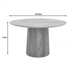 Canicule table pakoworld solid acacia wood in natural shade D150x75cm