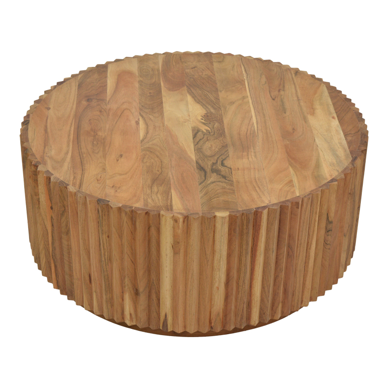 Drump pakoworld coffee table solid acacia wood in natural shade D90x39cm Drump pakoworld coffee table solid acacia wood in natural shade D90x39cm