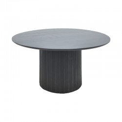 Canicule table pakoworld solid acacia wood in black shade D120x79cm Canicule table pakoworld solid acacia wood in black shade D120x79cm