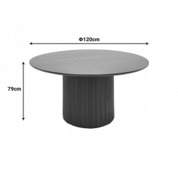 Canicule table pakoworld solid acacia wood in black shade D120x79cm Canicule table pakoworld solid acacia wood in black shade D120x79cm