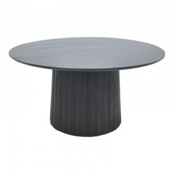 Canicule table pakoworld solid acacia wood in black shade D150x75cm Canicule table pakoworld solid acacia wood in black shade D150x75cm