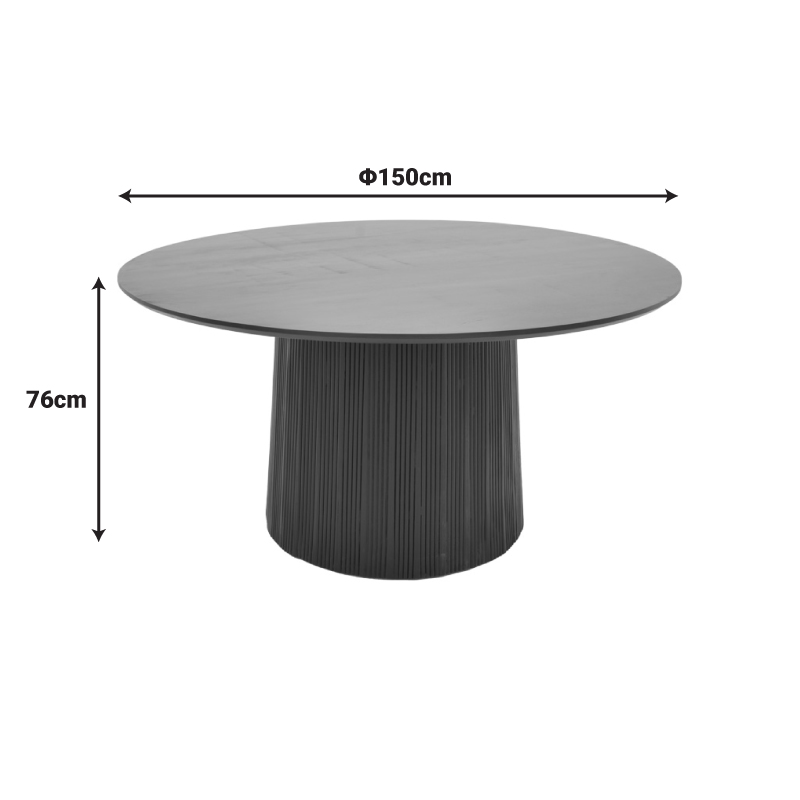 Canicule table pakoworld solid acacia wood in black shade D150x75cm Canicule table pakoworld solid acacia wood in black shade D150x75cm