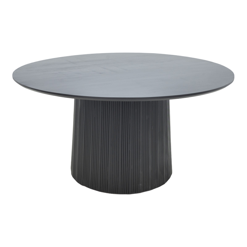 Canicule table pakoworld solid acacia wood in black shade D150x75cm