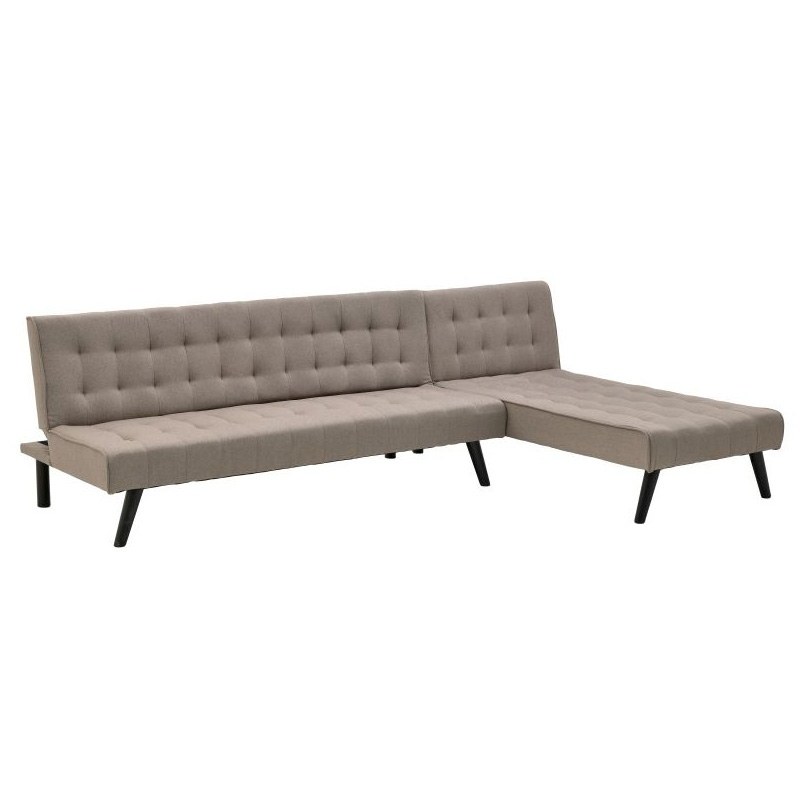 Γωνιακός καναπές-κρεβάτι Inart 6-50-585-0013 αναστρέψιμος μπεζ 256x163x75εκ