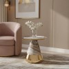 Coffe table Boundar Inart grey-gold metal-glass D50x49cm