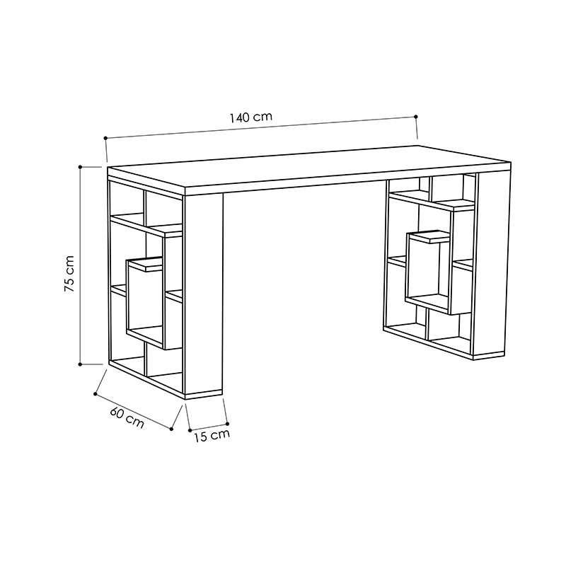 Γραφείο Labirent pakoworld λευκό 140x60x75εκ