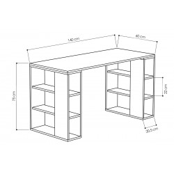 Desk Colmar pakoworld white 140x60x75cm Desk Colmar pakoworld white 140x60x75cm