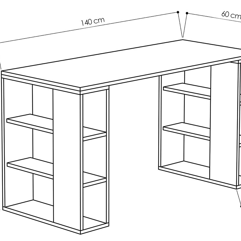 Γραφείο Colmar pakoworld χρώμα λευκό 140x60x75εκ