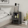 Nightstand Ema pakoworld 1 cupboard anthracite color 30x30x55cm