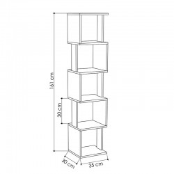 Βιβλιοθήκη - στήλη Piri pakoworld χρώμα φυσικό-ανθρακί 35x30x161εκ