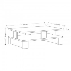 Τραπέζι σαλονιού Mansu pakoworld γκρι antique 80x50x27.5εκ