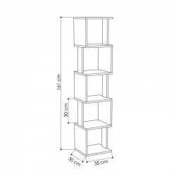Bookcase - Column Piri pakoworld natural-white 35x30x161cm Bookcase - Column Piri pakoworld natural-white 35x30x161cm