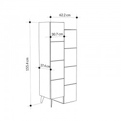 Ντουλάπι-στήλη Romane pakoworld λευκό 62.2x37.4x155.4εκ