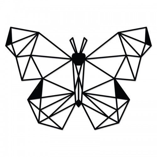 Μεταλλικό διακοσμητικό τοίχου Butterfly pakoworld μαύρο 50x0.3x35εκ