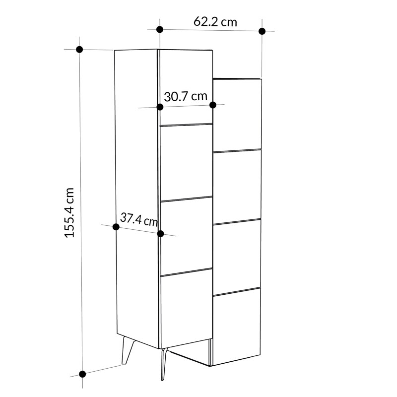 Multipurpose cabinet Romane cabinet pakoworld natural 62.2x37.4x155.4cm Multipurpose cabinet Romane cabinet pakoworld natural 62.2x37.4x155.4cm