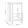 Nightstand Ema pakoworld in white antique-mocha color 30x30x55cm