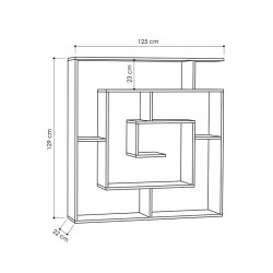 Βιβλιοθήκη Labirent pakoworld χρώμα μόκα 125x22x129εκ