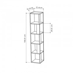 Corner bookcase Raphael pakoworld natural 31.5x31.5x159cm Corner bookcase Raphael pakoworld natural 31.5x31.5x159cm