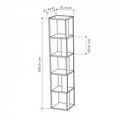 Βιβλιoθήκη στήλη Raphael pakoworld μόκα 31.5x31.5x159εκ