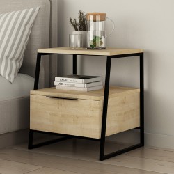 Nightstand Johana pakoworld black-oak 45x40x50cm Nightstand Johana pakoworld black-oak 45x40x50cm