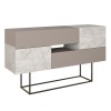 Buffet Roberta pakoworld light mocha with grey-beige marble 145x40x82cm