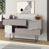 Buffet Roberta pakoworld light mocha with grey-beige marble 145x40x82cm