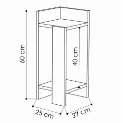 Κομοδίνο Immerse pakoworld σετ 2 τμχ. antique λευκό-γκρι 27x25x60εκ