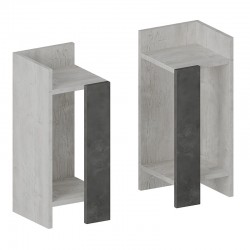 Nightstand Immerse pakoworld set 2 pics antique white-grey 27x25x60cm Nightstand Immerse pakoworld set 2 pics antique white-grey 27x25x60cm