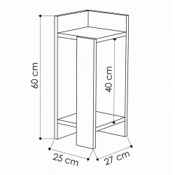 Nightstand Immerse pakoworld set 2 pics mocha 27x25x60cm Nightstand Immerse pakoworld set 2 pics mocha 27x25x60cm