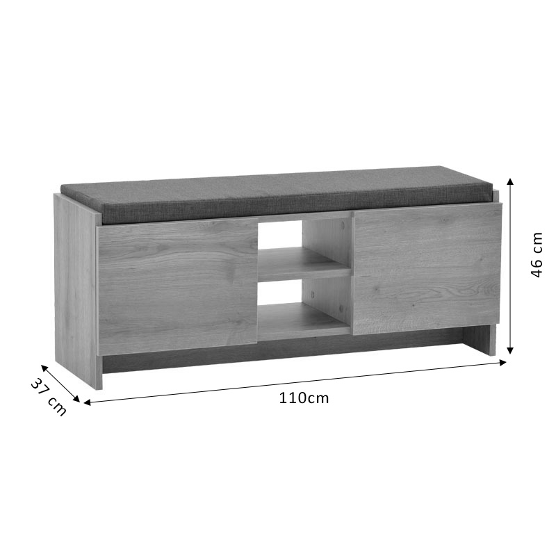 Entrance furniture stool-shoe cabinet Zulla pakoworld 10 pairs sonoma 110x37x46 cm