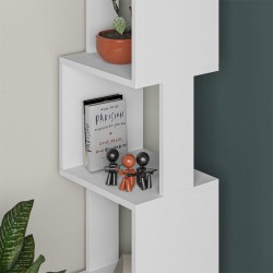 Bookcase - Column Piri pakoworld white melamine 35x30x161cm Bookcase - Column Piri pakoworld white melamine 35x30x161cm