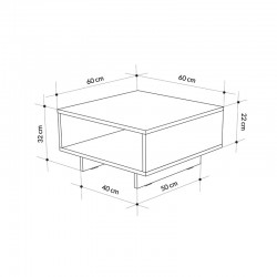 Τραπέζι σαλονιού Hola pakoworld μελαμίνης oak 60x60x32εκ