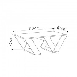 Τραπέζι σαλονιού Pipra pakoworld σε χρώμα φυσικό 110x60x40