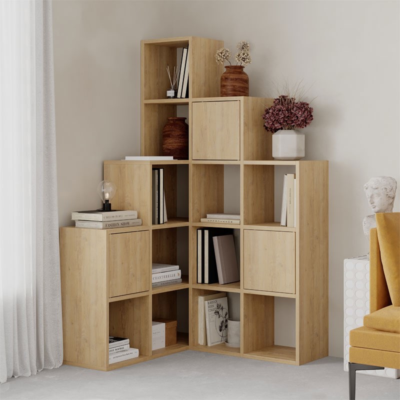 Bookcase Paleo pakoworld oak melanine 150.8x28.x150.8cm Bookcase Paleo pakoworld oak melanine 150.8x28.x150.8cm
