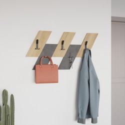 Wall hanger Livy pakoworld oak-retro grey melamine 75.2x1.8x45.3cm Wall hanger Livy pakoworld oak-retro grey melamine 75.2x1.8x45.3cm