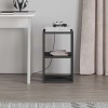 Nightstand Passion pakoworld melamine in anthracite color 34x30x55cm