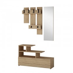 Entrance furniture Vesty pakoworld melamine in natural color 100x30x61cm Entrance furniture Vesty pakoworld melamine in natural color 100x30x61cm