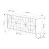 Buffet Dune pakoworld in dark grey color 181x35x77.4cm