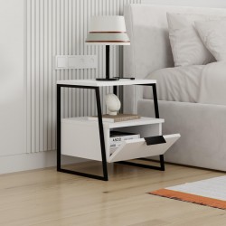 Nightstand Johana pakoworld black-whie 45x40x50cm Nightstand Johana pakoworld black-whie 45x40x50cm