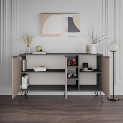 Buffet Clara pakoworld in mocha-anthracite colour 142x35.6x82cm