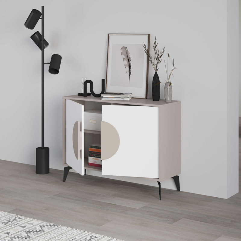 Buffet Gora pakoworld in mocha-white color 110x35.6x82cm Buffet Gora pakoworld in mocha-white color 110x35.6x82cm