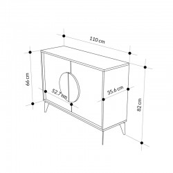 Buffet Gora pakoworld in mocha-white color 110x35.6x82cm Buffet Gora pakoworld in mocha-white color 110x35.6x82cm
