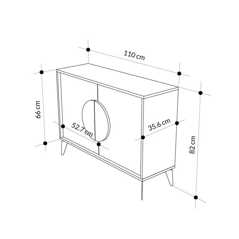 Buffet Gora pakoworld in mocha-white color 110x35.6x82cm Buffet Gora pakoworld in mocha-white color 110x35.6x82cm