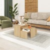 Kantar pakoworld coffee tables set of 3 in natural color 65x30x39cm